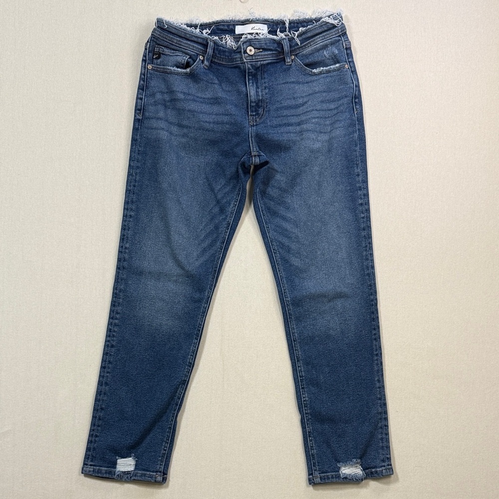 KanCan Dark Blue Distressed Boyfriend Jeans